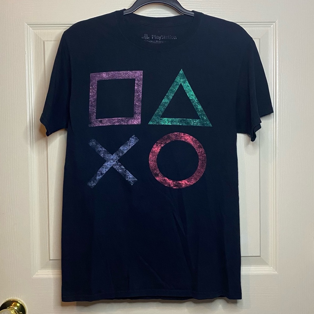 Retro Sony PlayStation Logo Controller Buttons Tee